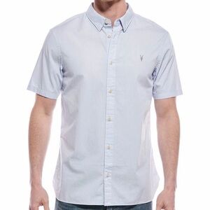 AllSaints Riveria Light Blue Short-Sleeve Button-Down Shirt
